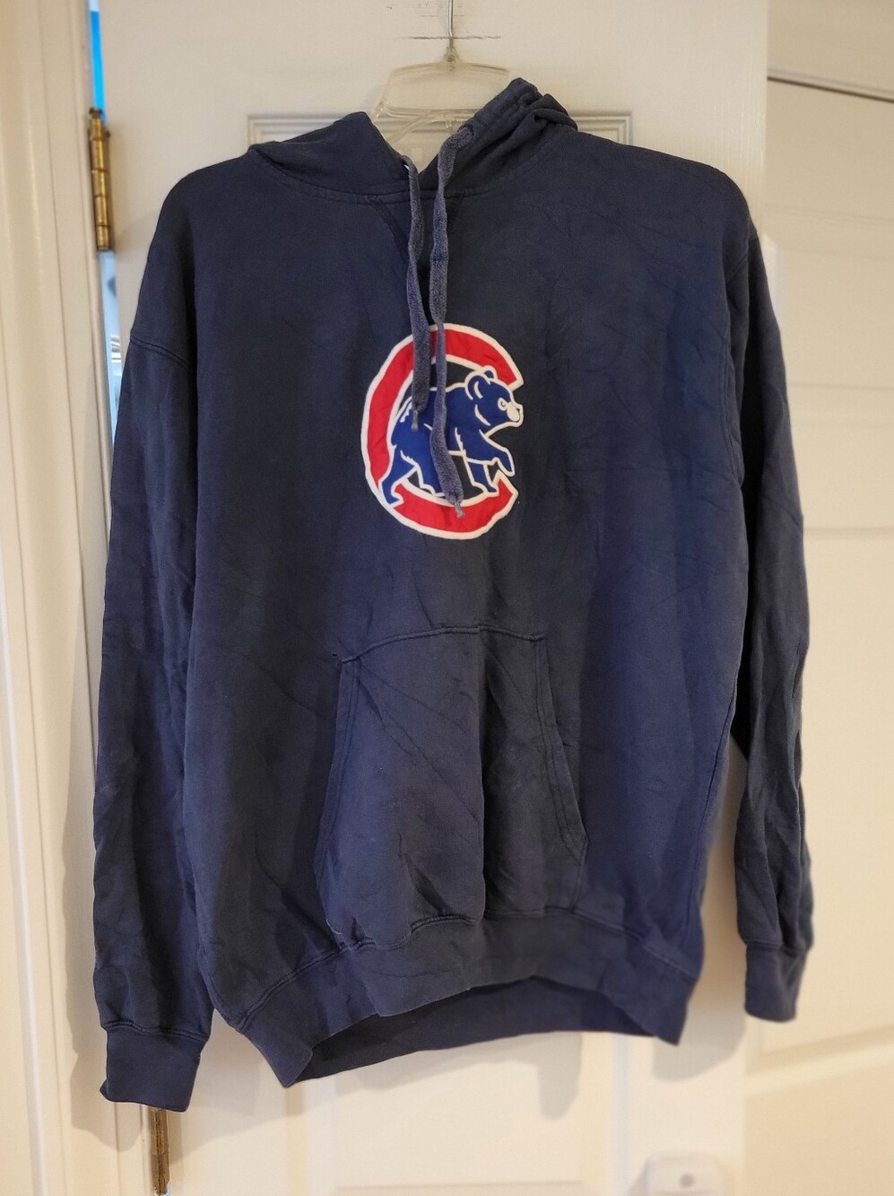 Chicago Bears.  Navy Pullover Hoodie with Red & White Team Logo